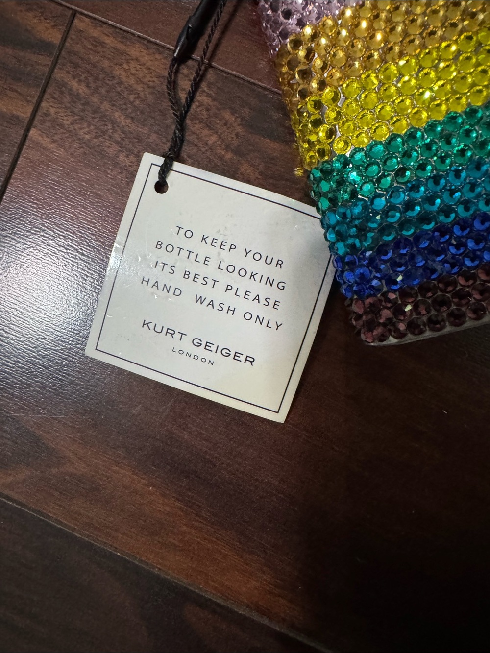 Kurt Geiger Rainbow Crystal Jeweled Hip Flask - Picture 5 of 5